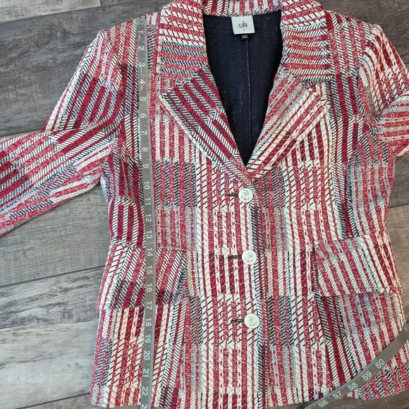 CAbi Red and White Striped Blazer - Picture 9 of 10